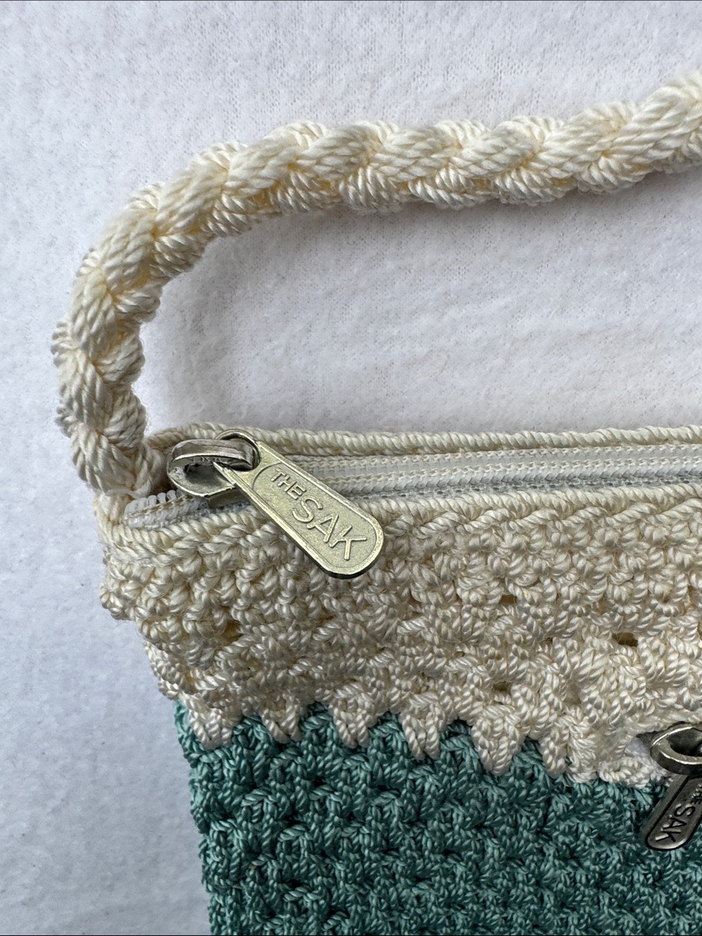 The Sak Cream and Teal Hand-Crocheted Shoulder Bag - Picture 4 of 7